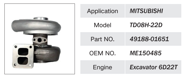 MITSUBISHI 6D22 6D22T ENGINE TURBOCHARGER ME150485 49188-01651 TD08H-22D