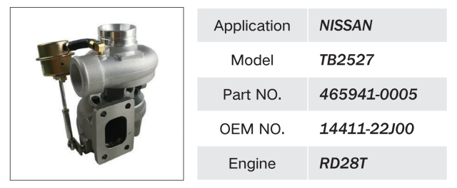 NISSAN RD28T ENGINE TURBOCHARGER 14411-22J00 465941-0005 TB2527