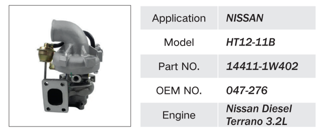 NISSAN TERRANO 3.2L ENGINE TURBOCHARGER 14411-1W402