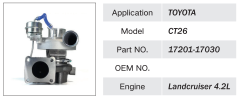 TOYOTA LAND CRUISER 4.2L ENGINE TURBOCHARGER 17201-17030 1720117030