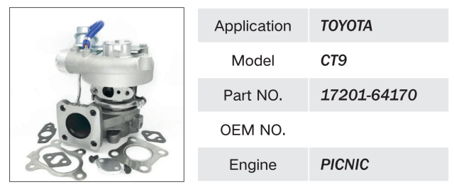 TOYOTA PICNIC ENGINE TURBOCHARGER 17201-64170 1720164170