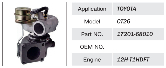 TOYOTA 12H-T1HDFT ENGINE TURBOCHARGER 17201-68010 1720168010
