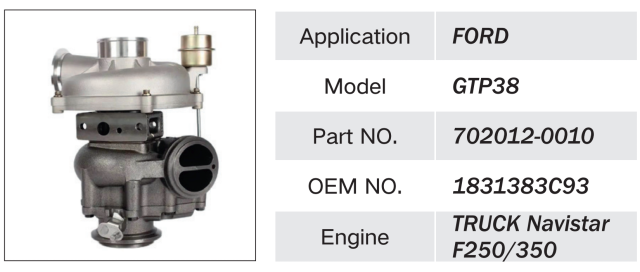 FORD TRUCK NAVISTAR F250 ENGINE TURBOCHARGER 702012-0010 1831383C93 GTP38