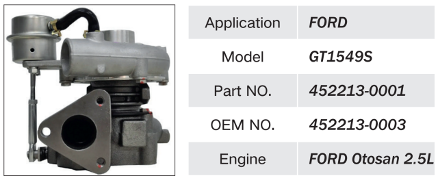 FORD OTOSAN 2.5L ENGINE TURBOCHARGER GT1549S 452213-0001 452213-0003