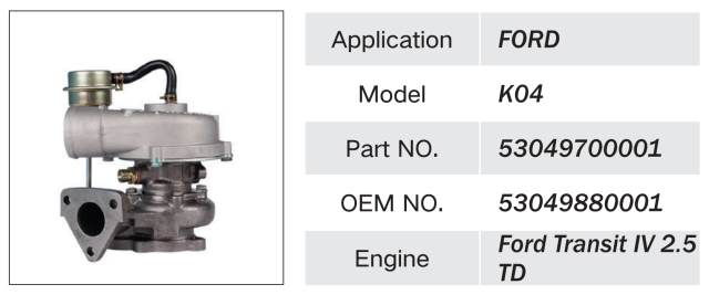 FORD 53049700001 TRANSIT IV 2.5TD ENGINE TURBOCHARGER 53049880001