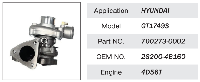 MITSUBISHI 4D56T ENGINE TURBOCHARGER 700273-0002 28200-4B160