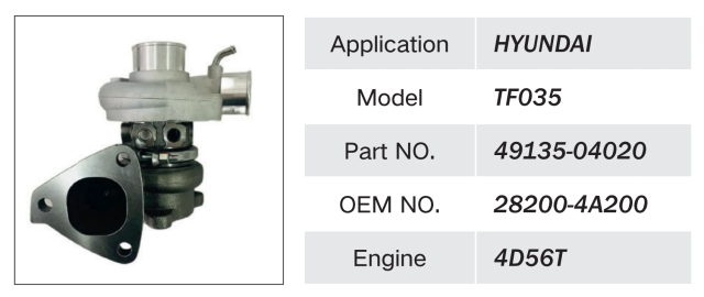 MITSUBISHI 4D56T ENGINE TURBOCHARGER 491350-04020 28200-4A200