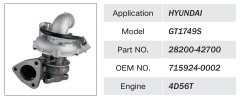 MITSUBISHI 4D56T ENGINE TURBOCHARGER 28200-42700 715924-0002