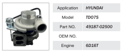 MITSUBISHI 6D16T ENGINE TURBOCHARGER TD07S 49187-02500