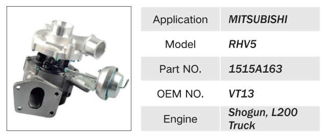 MITSUBISHI SHOGUN L200 ENGINE TURBOCHARGER RHV5 1515A163
