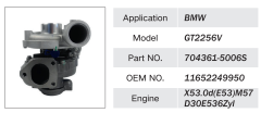 BMW X5 3.0D E53 ENGINE TURBOCHARGER GT2256V 704361-5006S 11652249950