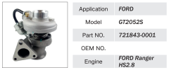 FORD RANGER HS 2.8 GT2052S 721843-0001 ENGINE TURBOCHARGER