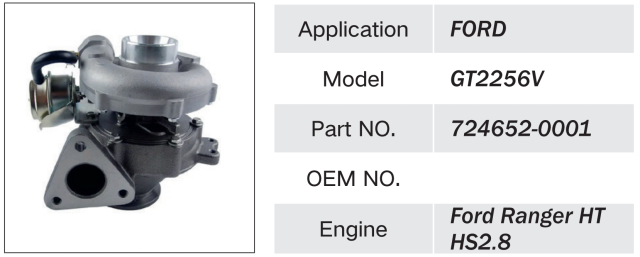 FORD RANGER HT HS 2.8 GT2256V 724652-0001 ENGINE TURBOCHARGER