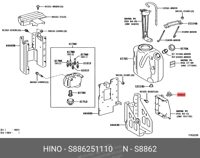 HINO 700 PROFIA TRUCK UREA WATER TANK BOLT 21899-E0030 S886251110
