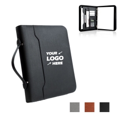Business Portfolio Executive Document Binder with Zipper