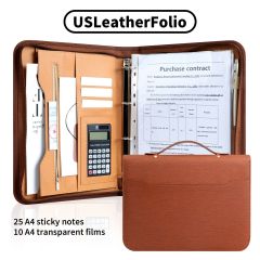 Business Portfolio Executive Document Binder with Zipper