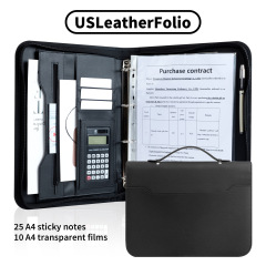 Business Portfolio Executive Document Binder with Zipper