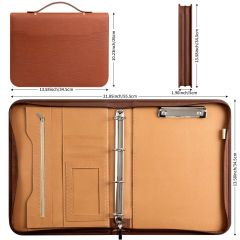 Business Portfolio Executive Document Binder with Zipper