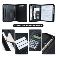 Business Portfolio Executive Document Binder with Zipper