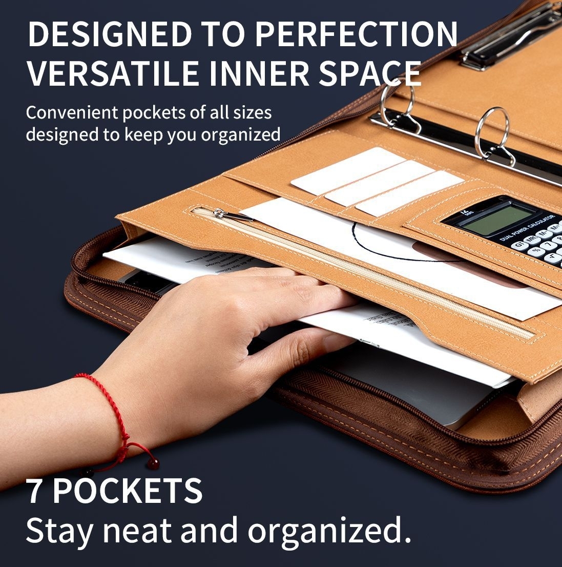 Business Portfolio Executive Document Binder with Zipper