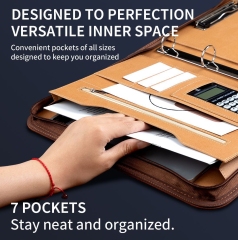 Business Portfolio Executive Document Binder with Zipper