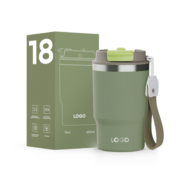 16oz Double Straw Coffee Cup