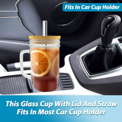 24oz Glass Cup with Handle