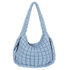 Large Quilted Carryall Puffer Shoulder Bag