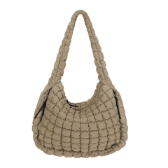 Large Quilted Carryall Puffer Shoulder Bag