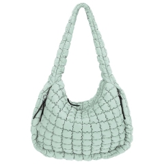Large Quilted Carryall Puffer Shoulder Bag
