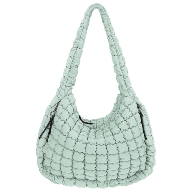 Large Quilted Carryall Puffer Shoulder Bag