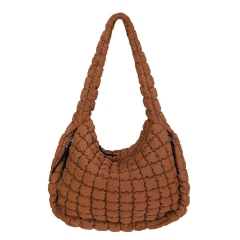 Large Quilted Carryall Puffer Shoulder Bag