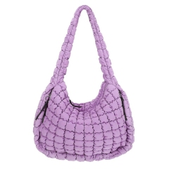 Large Quilted Carryall Puffer Shoulder Bag