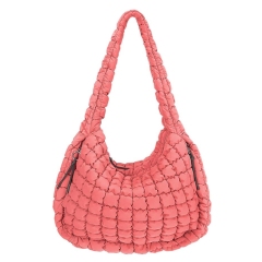 Large Quilted Carryall Puffer Shoulder Bag