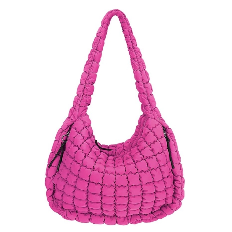 Large Quilted Carryall Puffer Shoulder Bag
