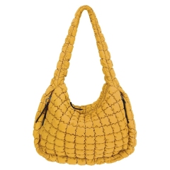 Large Quilted Carryall Puffer Shoulder Bag