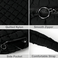 Large Quilted Carryall Puffer Shoulder Bag