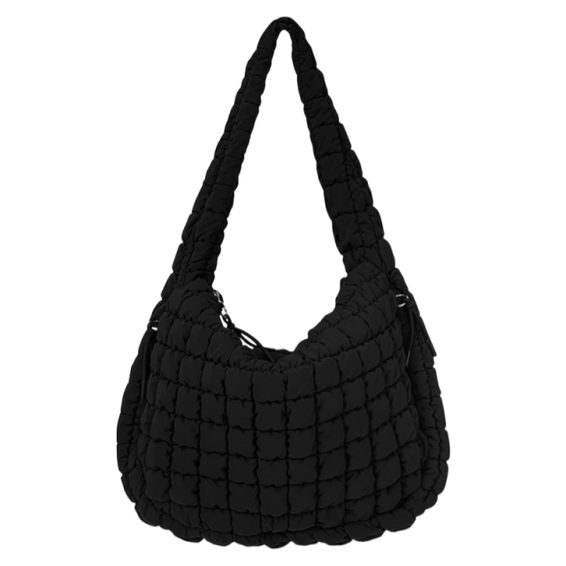 Large Quilted Carryall Puffer Shoulder Bag
