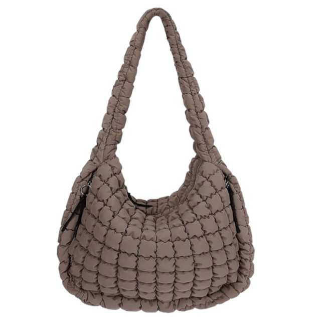 Large Quilted Carryall Puffer Shoulder Bag