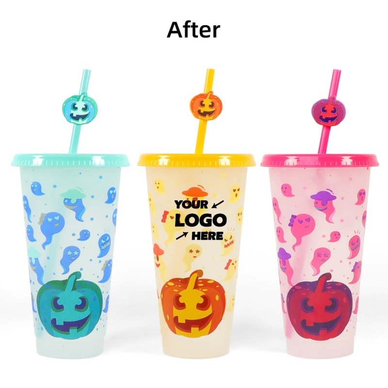 3-Pack 24oz Halloween Color Changing Cups
