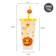 3-Pack 24oz Halloween Color Changing Cups