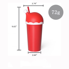 Christmas Hat Shape Water Cup with Straw