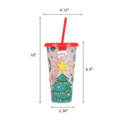 24oz Cryochromic Cup With Straw