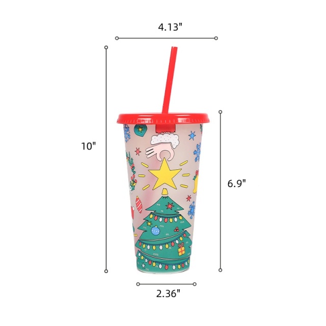 24oz Cryochromic Cup With Straw