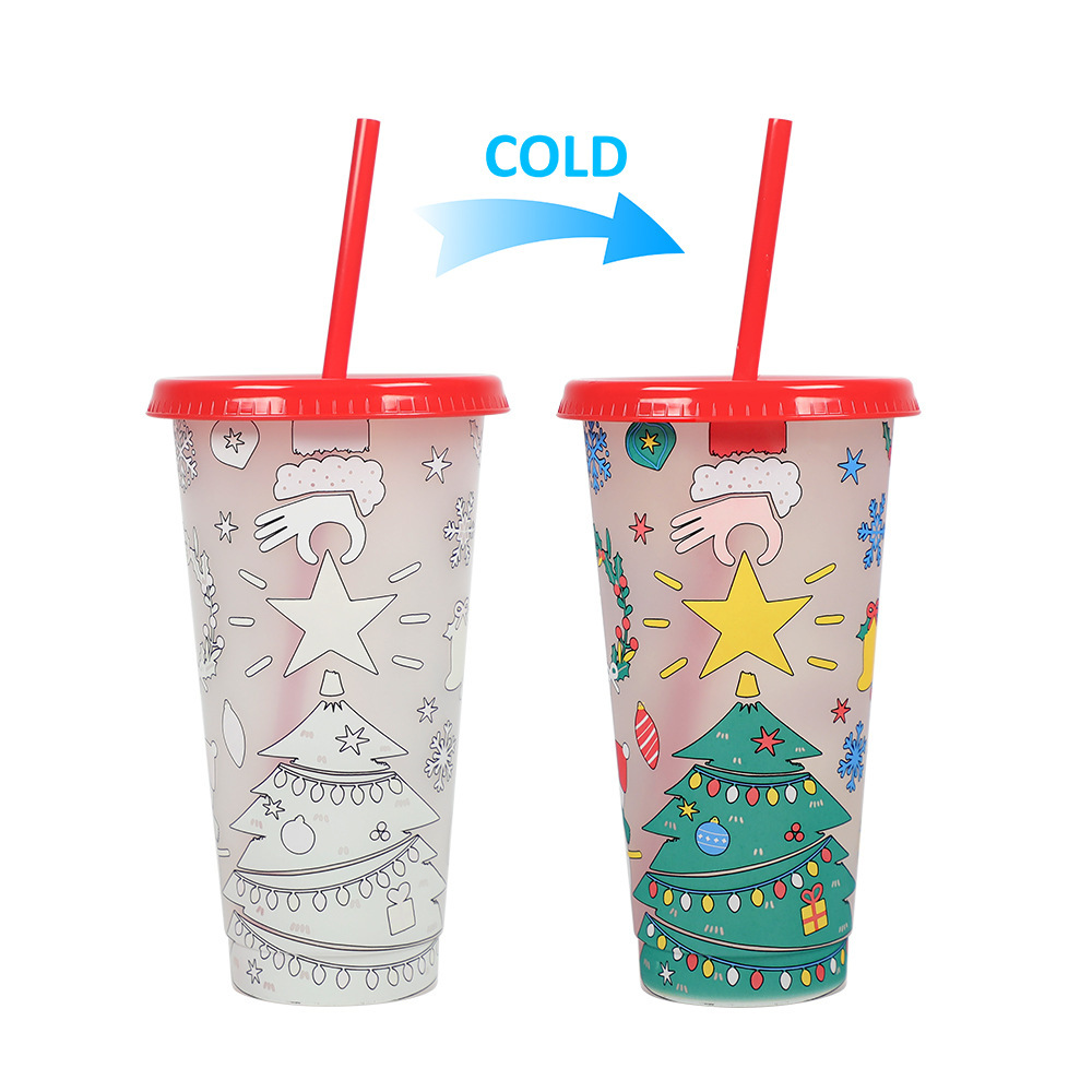 24oz Cryochromic Cup With Straw