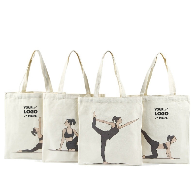 Yoga Pattern Canvas Handbag