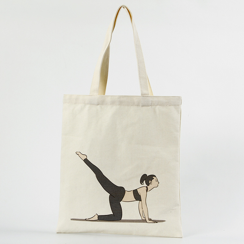 Yoga Pattern Canvas Handbag