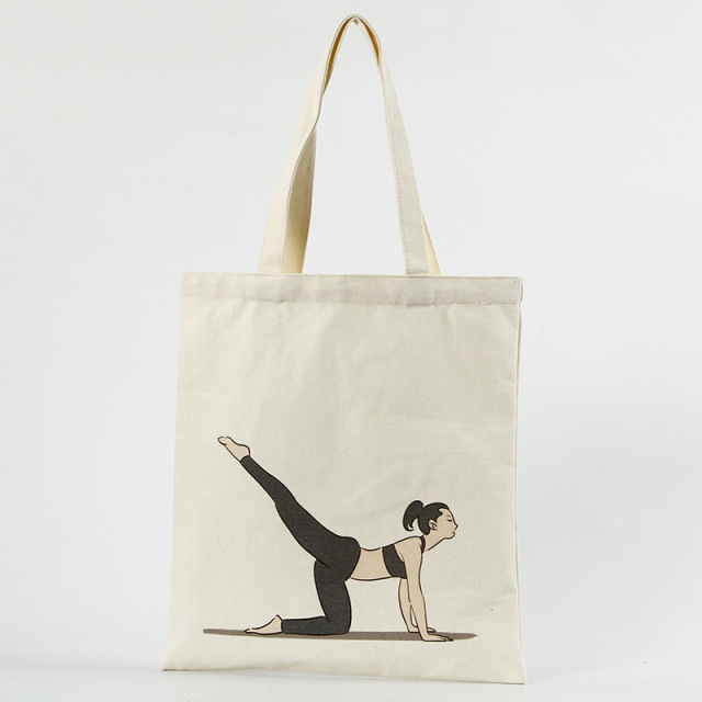 Yoga Pattern Canvas Handbag