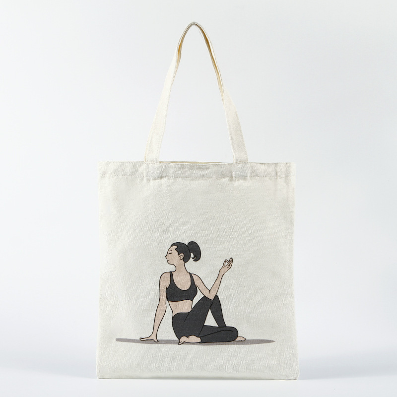 Yoga Pattern Canvas Handbag