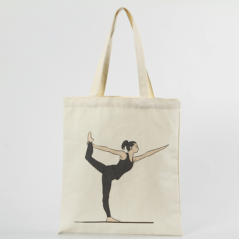 Yoga Pattern Canvas Handbag